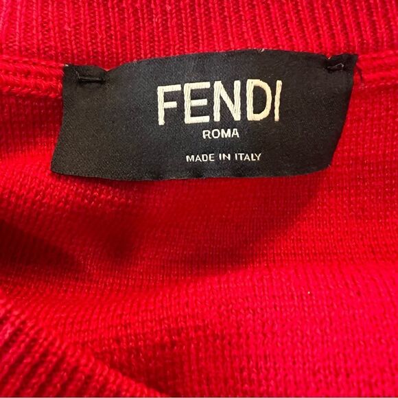 FENDI Sweater (thin) Wool Red Monster Size 46 - Picture 2 of 9